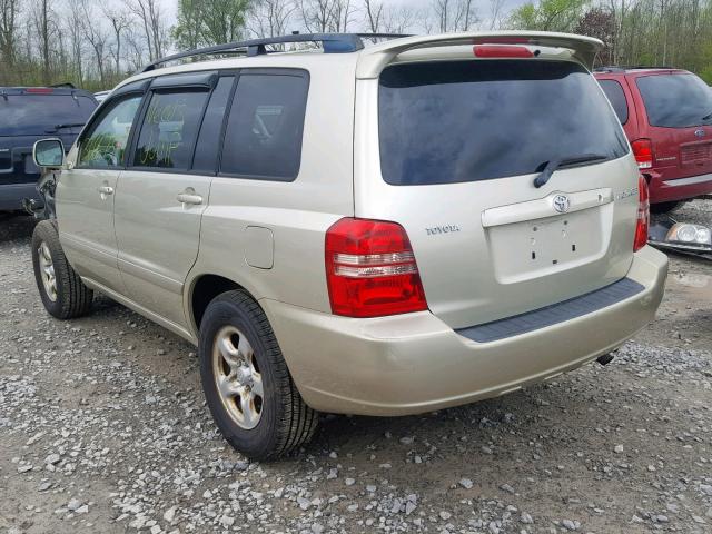 JTEGD21AX30065377 - 2003 TOYOTA HIGHLANDER TAN photo 3