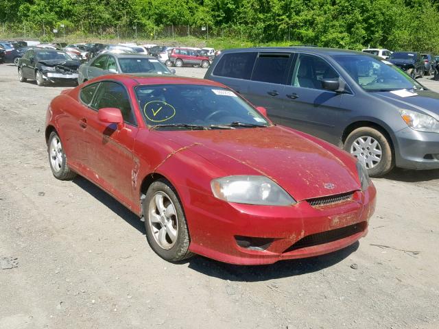 KMHHM65D85U158880 - 2005 HYUNDAI TIBURON RED photo 1