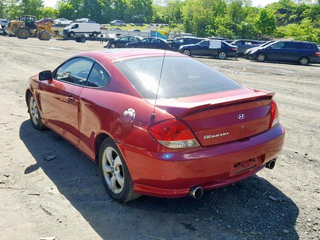 KMHHM65D85U158880 - 2005 HYUNDAI TIBURON RED photo 3