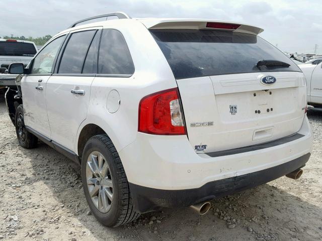 2FMDK3JC5BBB34764 - 2011 FORD EDGE SEL WHITE photo 3