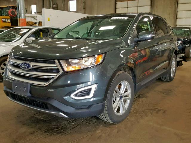 2FMTK4J93FBC32333 - 2015 FORD EDGE SEL GREEN photo 2