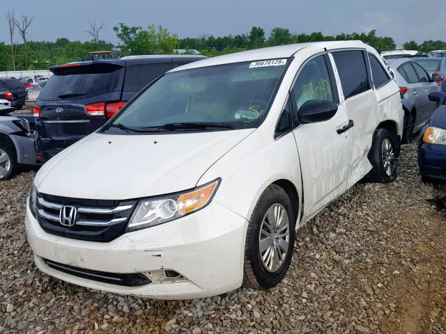 5FNRL5H25GB131244 - 2016 HONDA ODYSSEY LX WHITE photo 2