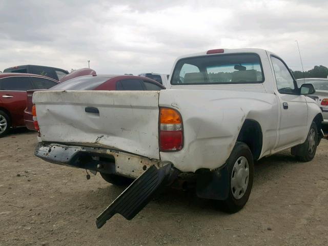 5TENL42N02Z886966 - 2002 TOYOTA TACOMA WHITE photo 4