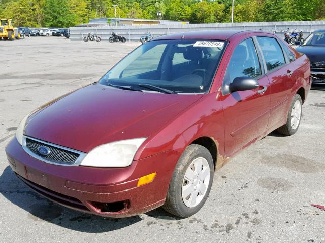 1FAFP34N27W100692 - 2007 FORD FOCUS ZX4 MAROON photo 2