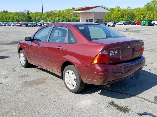 1FAFP34N27W100692 - 2007 FORD FOCUS ZX4 MAROON photo 3