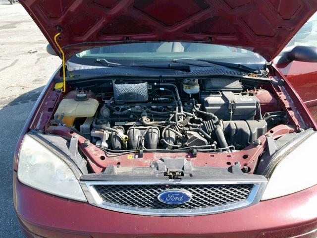 1FAFP34N27W100692 - 2007 FORD FOCUS ZX4 MAROON photo 7