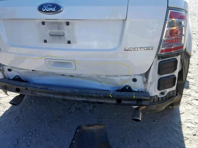 2FMDK3KC0ABA59792 - 2010 FORD EDGE LIMIT WHITE photo 9