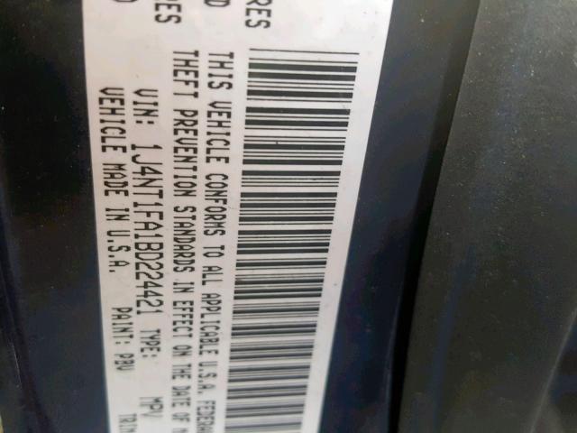 1J4NT1FA1BD224421 - 2011 JEEP COMPASS SP Көк фото 10