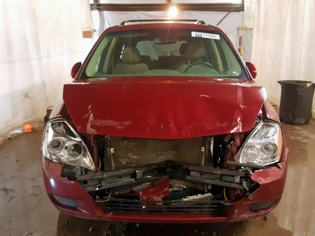 KNDMG4C74C6504193 - 2012 KIA SEDONA LX RED photo 9