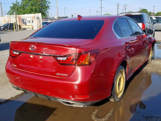 JTHBE1BL9FA014164 - 2015 LEXUS GS 350 RED photo 4