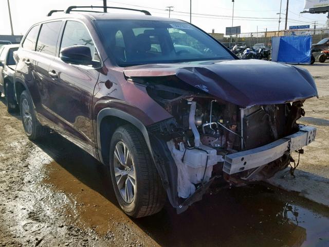 5TDZKRFH2GS163940 - 2016 TOYOTA HIGHLANDER BURGUNDY photo 1