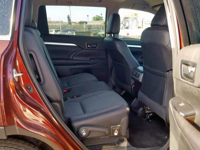5TDZKRFH2GS163940 - 2016 TOYOTA HIGHLANDER BURGUNDY photo 6
