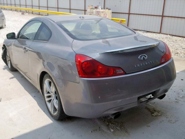 JNKCV64E38M126847 - 2008 INFINITI G37 BASE GRAY photo 3