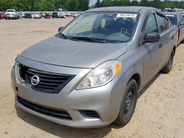 3N1CN7AP7EL828675 - 2014 NISSAN VERSA S GRAY photo 2