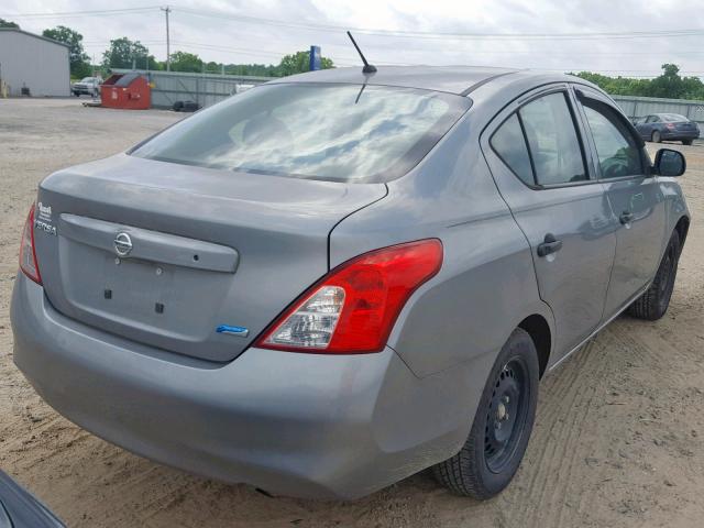 3N1CN7AP7EL828675 - 2014 NISSAN VERSA S GRAY photo 4