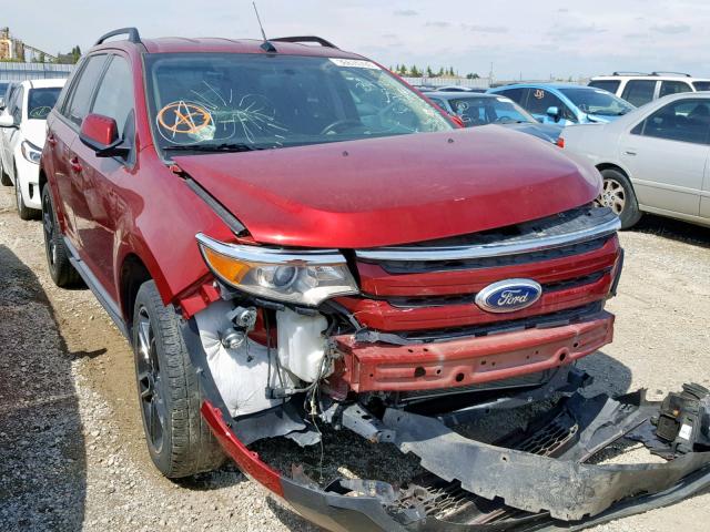 2FMDK3J95EBB47278 - 2014 FORD EDGE SEL RED photo 1