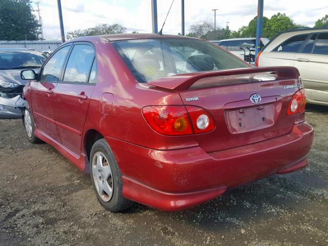 1NXBR32E63Z065744 - 2003 TOYOTA COROLLA CE BURGUNDY photo 3