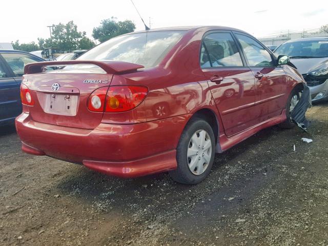 1NXBR32E63Z065744 - 2003 TOYOTA COROLLA CE BURGUNDY photo 4