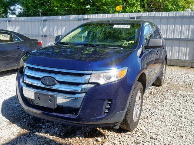 2FMDK3GC9BBA69425 - 2011 FORD EDGE SE BLUE photo 2