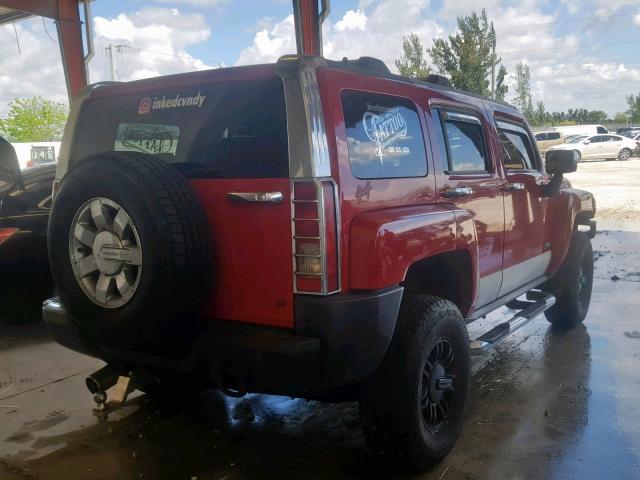 5GTDN136268174440 - 2006 HUMMER H3 RED photo 4