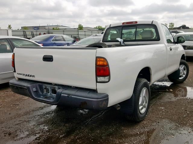 5TBJN32122S322287 - 2002 TOYOTA TUNDRA WHITE photo 4