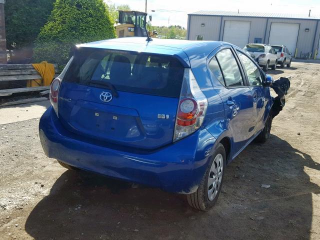 JTDKDTB39E1082639 - 2014 TOYOTA PRIUS C BLUE photo 4