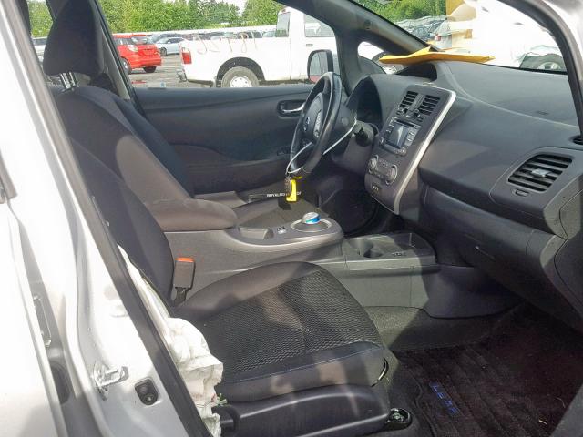 1N4AZ0CP7DC424093 - 2013 NISSAN LEAF S SILVER photo 5