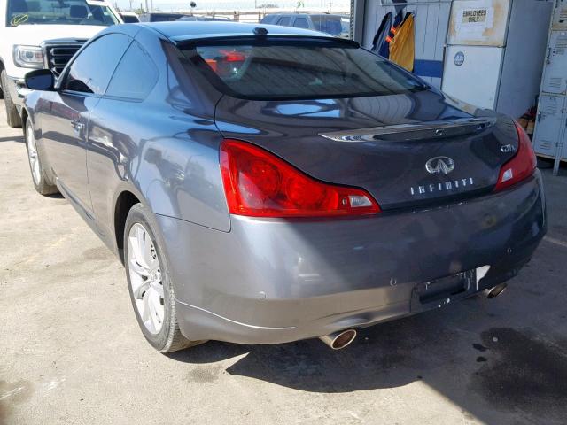 JN1CV6EL2DM981499 - 2013 INFINITI G37 GRAY photo 3