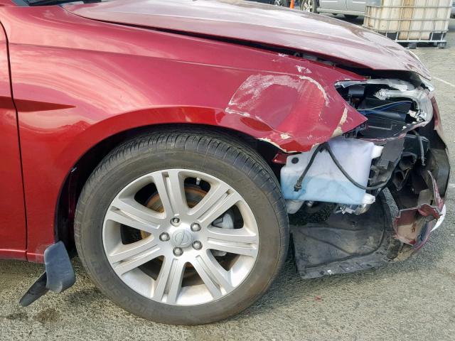 1C3CCBAB7DN686986 - 2013 CHRYSLER 200 LX MAROON photo 9