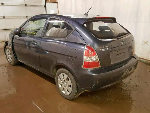 KMHCM3AC6AU168162 - 2010 HYUNDAI ACCENT BLU CHARCOAL photo 3