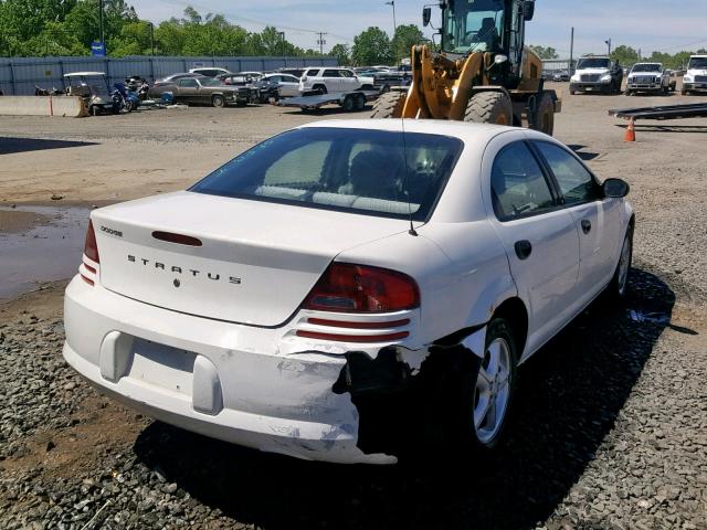 1B3EL36X34N370095 - 2004 DODGE STRATUS SE WHITE photo 4