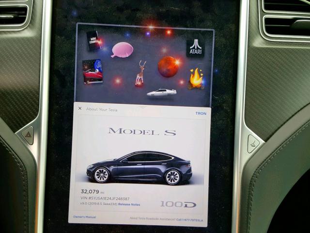 5YJSA1E24JF248387 - 2018 TESLA MODEL S رمادي صورة 8