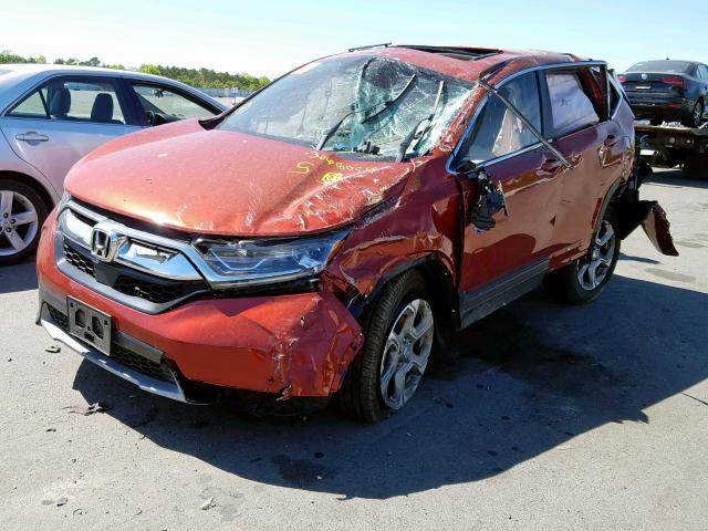 2HKRW2H82JH653915 - 2018 HONDA CR-V EXL MAROON photo 2