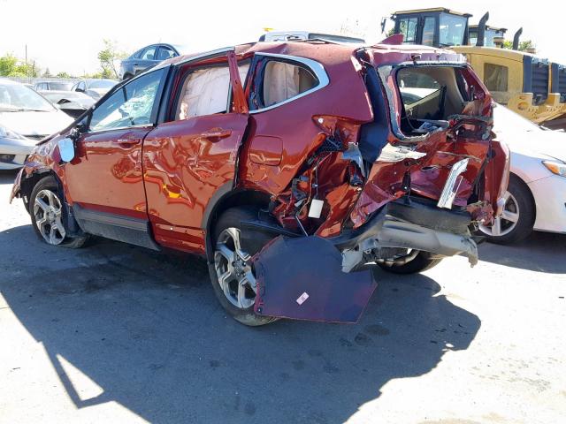 2HKRW2H82JH653915 - 2018 HONDA CR-V EXL MAROON photo 3