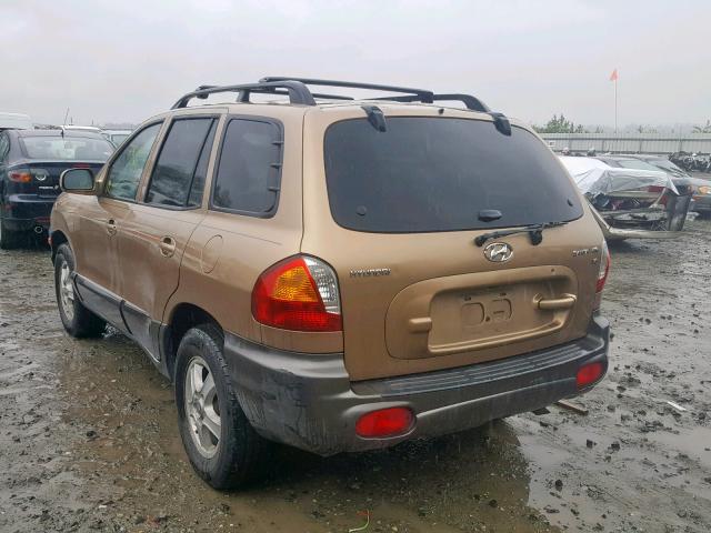 KM8SC13D22U283593 - 2002 HYUNDAI SANTA FE G GOLD photo 3