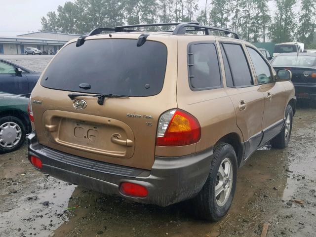 KM8SC13D22U283593 - 2002 HYUNDAI SANTA FE G GOLD photo 4