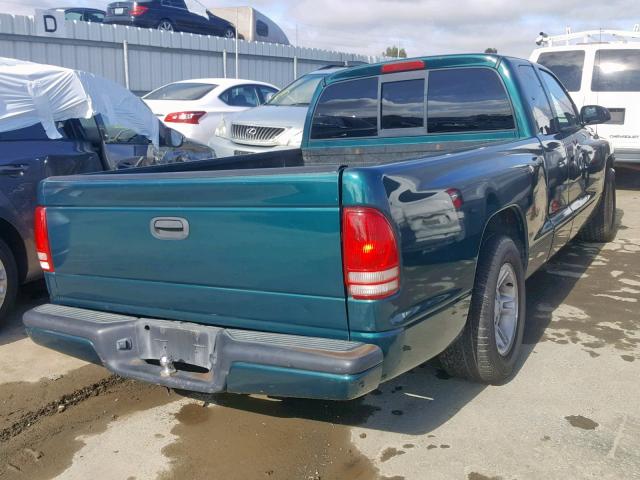 1B7GL23YXVS250943 - 1997 DODGE DAKOTA GREEN photo 4