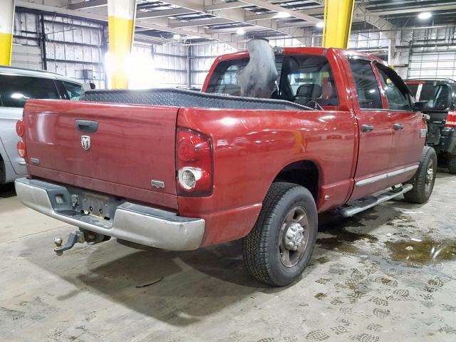 3D3KR28A78G181765 - 2008 DODGE RAM 2500 S RED photo 4