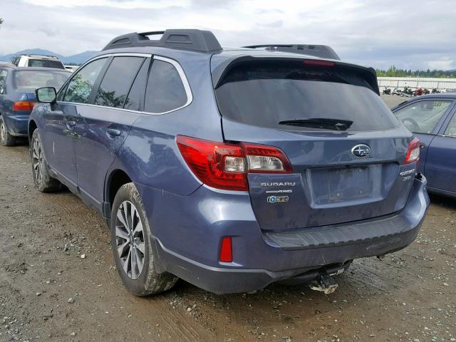 4S4BSENC3F3232808 - 2015 SUBARU OUTBACK 3. BLUE photo 3