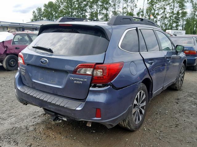 4S4BSENC3F3232808 - 2015 SUBARU OUTBACK 3. BLUE photo 4