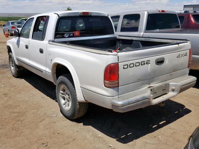 1B7HG2ANX1S263848 - 2001 DODGE DAKOTA QUA WHITE photo 3