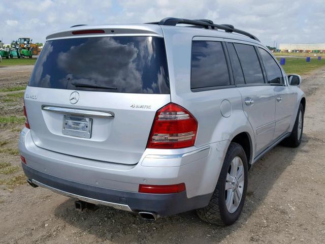 4JGBF71E07A117717 - 2007 MERCEDES-BENZ GL 450 4MA SILVER photo 4