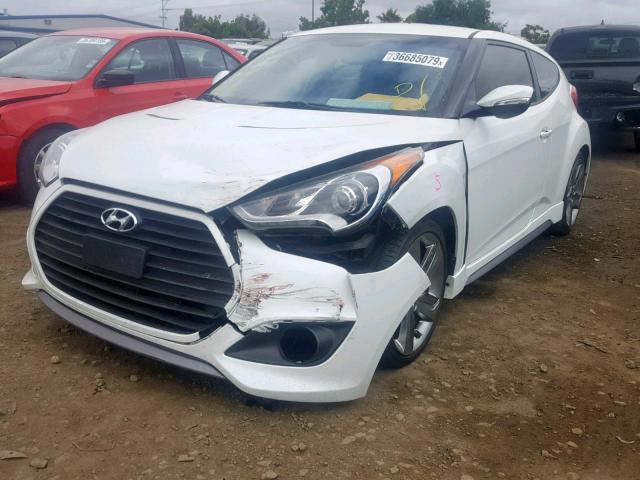 KMHTC6AE2EU195368 - 2014 HYUNDAI VELOSTER T WHITE photo 2