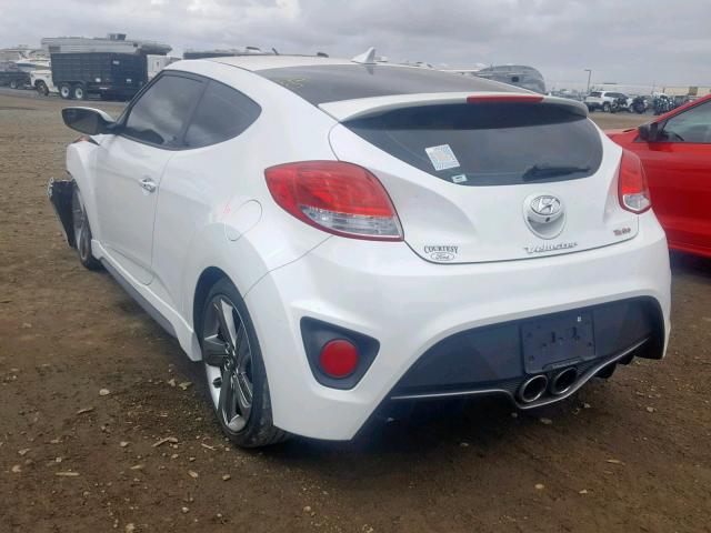 KMHTC6AE2EU195368 - 2014 HYUNDAI VELOSTER T WHITE photo 3