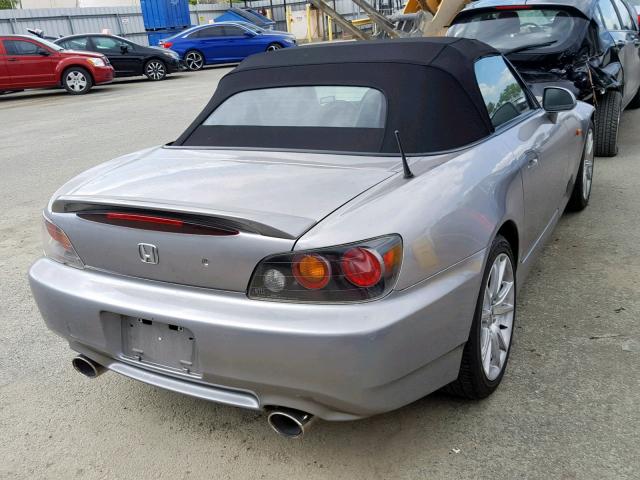 JHMAP21494T000594 - 2004 HONDA S2000 SILVER photo 4