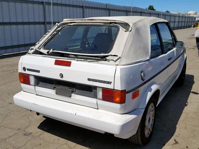 WVWCA015XKK021692 - 1989 VOLKSWAGEN CABRIOLET WHITE photo 4