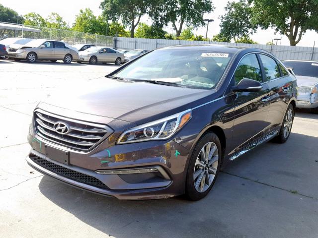 5NPE34AF1HH596094 - 2017 HYUNDAI SONATA SPO BROWN photo 2