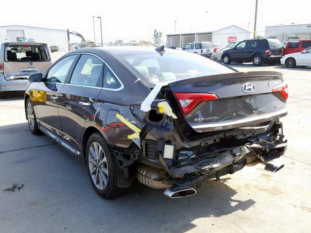 5NPE34AF1HH596094 - 2017 HYUNDAI SONATA SPO BROWN photo 3