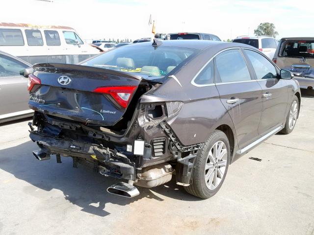 5NPE34AF1HH596094 - 2017 HYUNDAI SONATA SPO BROWN photo 4