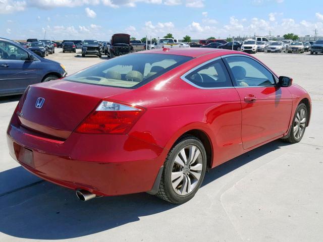 1HGCS1B85AA010844 - 2010 HONDA ACCORD EXL RED photo 4